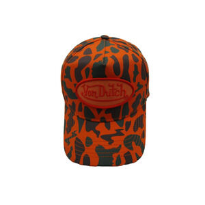 Von Dutch Hat Cap Snap Back Mens One Size Orange Camo Hunting Patch Chris Brown